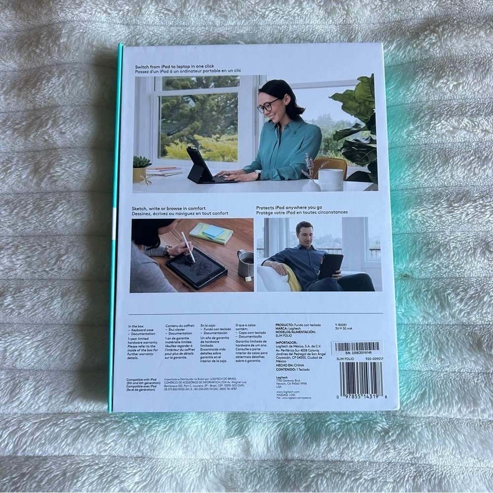 Logitech Slim Folio Keyboard Case for iPad (5th and 6th Generation) - Dark Gray - Picture 2 of 7